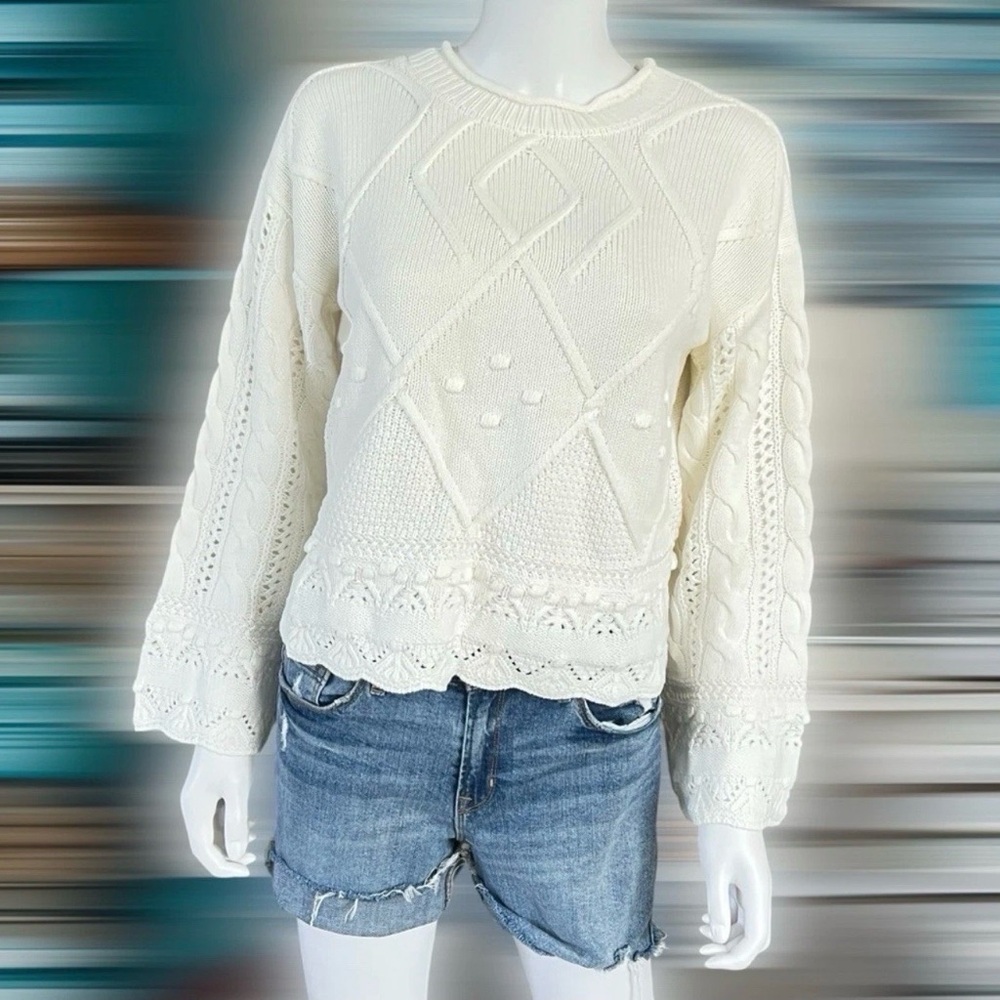 POLAGRAM bell sleeve sweater M L - Picture 3 of 7